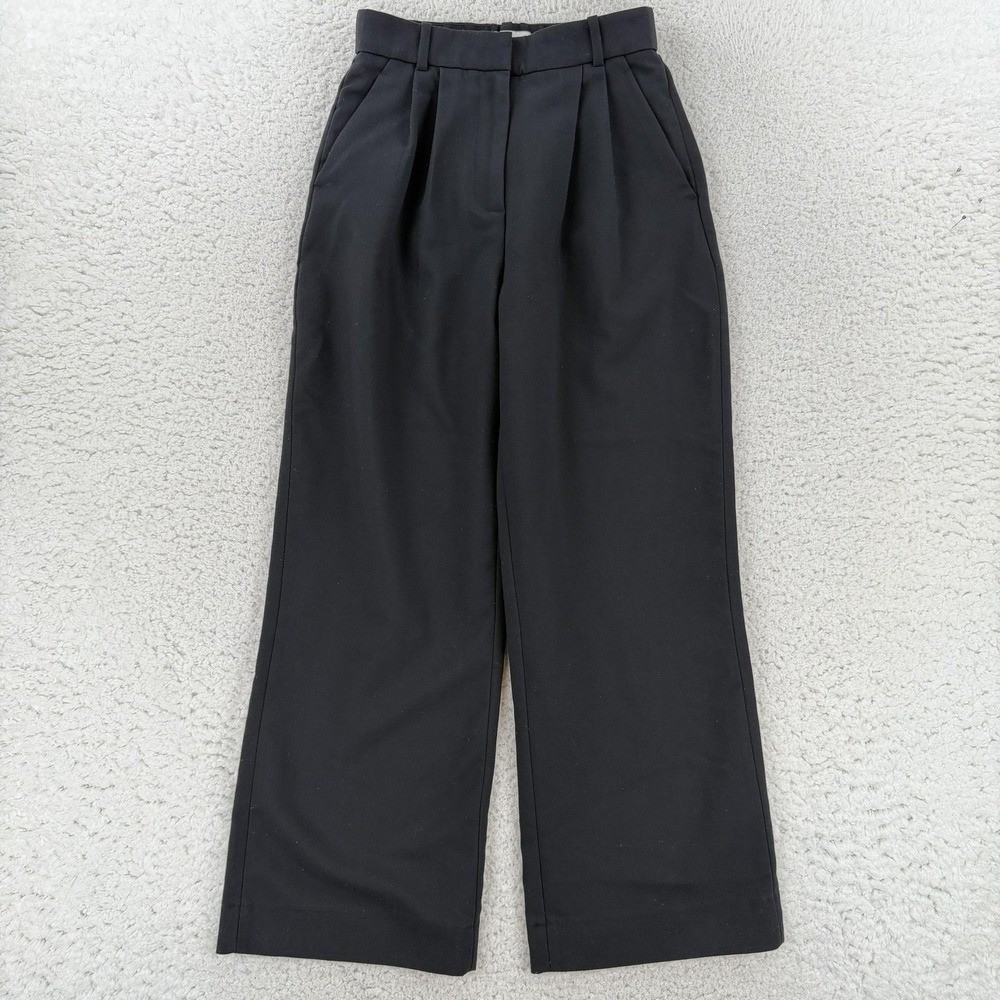 Abercrombie & Fitch Sloane Tailored Pants Womens 26 Black Pleated Twill Stretch